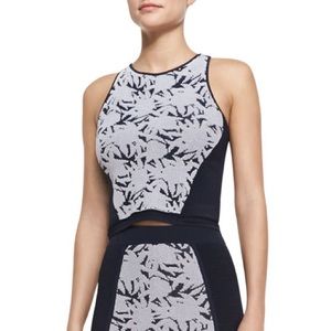 Rebecca Minkoff Okina Knit Crop Tank Top Women’s XS Navy White